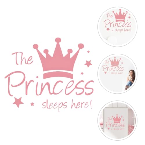 Vinilo Decorativo Corona Princesa Rosa Para Pared miniatura 7