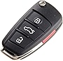 Heart Horse Keyless Entry Remote Key Fob A3 A4 A6 A8 TT Q7 S6, 4 Button Entry Remote Control Replacement for MYT8Z0837231, 4D0837231E, 4D0837231P (NO Chips)