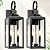 Black Dusk to Dawn Outdoor Wall Lantern 2-Light, 19" Large Outside Modern Wall Sconce Light Fixture, Industrial Porch Light Wall Mount with Glass, Waterproof Farmhouse Exterior Lamp Lighting, 2 Pack