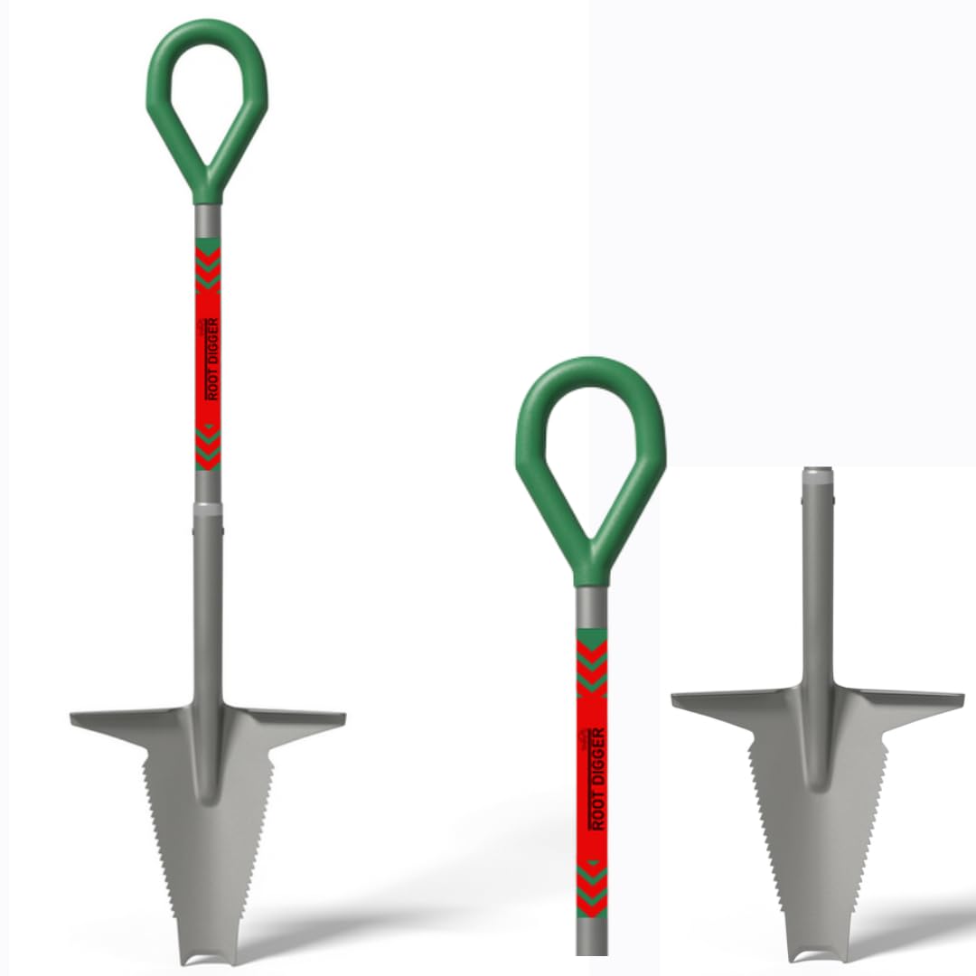STARLYF Root Digger, Pala Profesional para raíces, Sierras Afiladas en los Laterales, Raíces difíciles, Tierra arcillosa, Zonas con Piedras, con Sierra (Pala 5 in 1 - Detachable)
