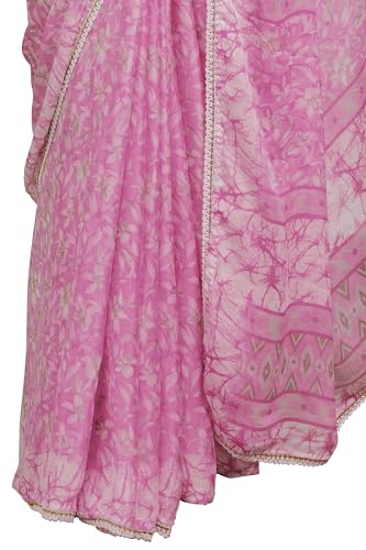 Image of MIRCHI FASHION Women Saree Floral Print Chiffon | Lightweight Festive Occasion Sari for Farewell and Functions with Unstitched Blouse Piece