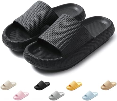 QJJQ Badeschuhe Herren Damen Cozislides Original Slippers Wolke Schlappen Super Weich rutschfest Badelatschen Hausschuhe Sommer Pantoletten Badeschlappen Flip Flops