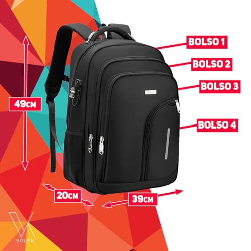 Mochila Masculina Executiva Grande Reforçada para Notebook Trabalho, Viagem e Escola Design Antifur