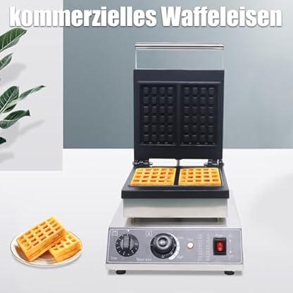 1500 Watt Professionelle Waffelmaschine Belgisches Waffeleisen Rechteckig Antihaft Waffelpfanne Temperaturgesteuert Für Bäckerei Restaurant – Bild 3