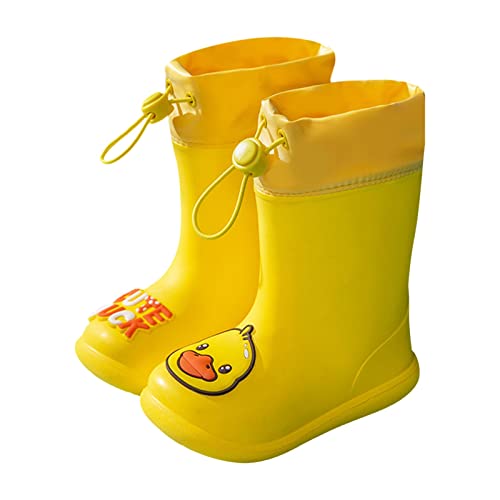 Classic Rain Boots for Boys Girls, Toddler Rubber Rain Boots Infant Cartoon Boys Girls Rubber Waterproof Rain Shoes (YE2, 16.00)
