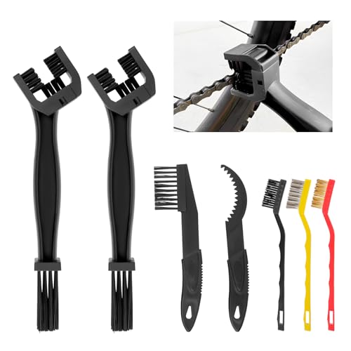 7 Pcs Kit d'outils de Nettoyeur Chaine Velo, Brosse Nettoyage Velo, Brosse Chaine Velos, pour...