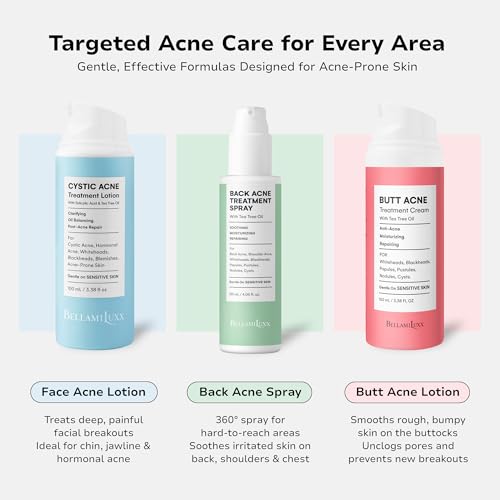 Image of BellamiLuxx Cystic Acne Treatment for Face: Hormonal Acne Treatment Cream for Teens & Adults - Salicylic Acid & Tea Tree Oil Pimple Spot Remover - Anti-Acne Moisturizer Reduces Redness, Blemishes