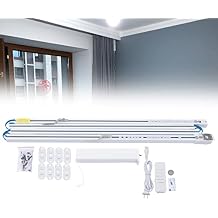 2M-6M Controller Control Smart Motorized Electric Curtain for Straight Windows Curved Windows,with Controller Controler,Ac 110V 60Hz,SizeFolded 105x12x12cm,Pc and Abs Material 4M