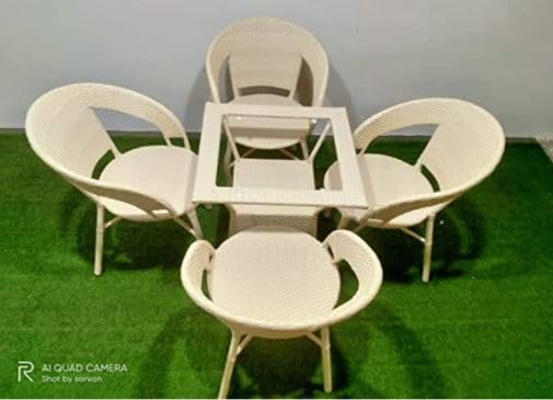 AAKARSHAK India 4+1 Outdoor Indoor Patio Furniture Sets Rattan Chair Patio Set Conversation Set...