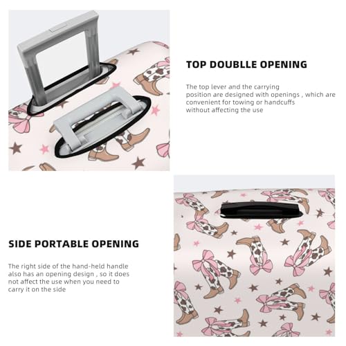 Travel Luggage Covers - cow bows cowgirl boots print Elasticity Suitcase Covers Protector for Luggage 18-32 Inch4