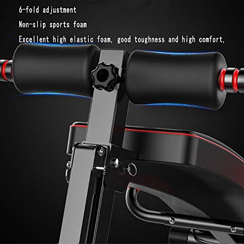 FEILA Adjustable Folding Fitness Barbell Rack and Weight Bench Weight Bench with Upgraded Wider Backrest Seat InclineDecline Exercise Workout Bench for Home Gym, Strength Training Full Body Workout