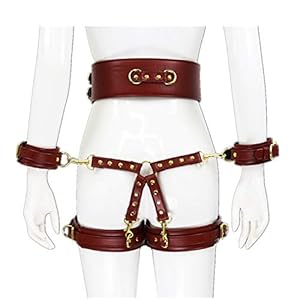 Yikoly Body Harness Bondage set lederen kuisheidsgordel handboeien beenboeien tailleboeien met kruislijnen body slave…
