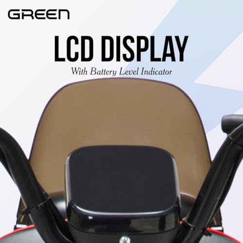Image of Green Udaan Electric Scooter for adult�s commuter, No RTO Registration or DL required, 75kms Range & 25kmph, Comfortable Wider Deck E-Bike | Red