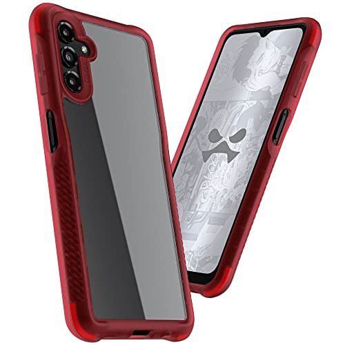 Image of Ghostek COVERT Red Galaxy A13 5G Case Clear Hard Back Shockproof Protective Phone Cover Premium Slim Thin Lightweight Design Heavy Duty Designed for 2021 Samsung A13 5G (6.5inch) (Red-Limited Edition)