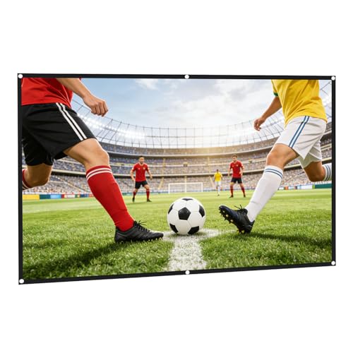 Pantalla de proyector sin arrugas facil de colgar con tela de poliester de 120 pulgadas