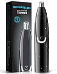 Rechargeable Ear and Nose Hair Trimmer - 2024 Professional Painless Eyebrow & Facial Hair Trimmer for Men Women, Powerful Motor and Dual-Edge Blades for Smoother Cutting Black