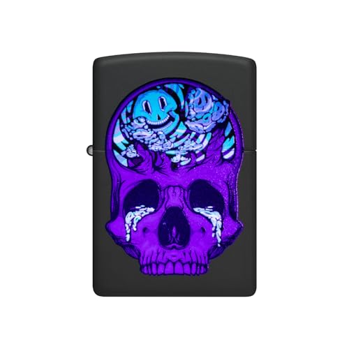 Encendedor Zippo Skull Moon Negro Mate miniatura 3