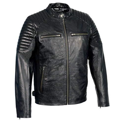 Image of Milwaukee Leather SFM1840 Men's 'Quilted' Black Leather Fashion Jacket with Snap Button Collar