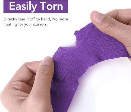 Image of A-Tape Breathable Self Adhesive Cohesive Bandage for Humans & Pets (Dogs, Cats, Birds) -Sports, Wrap, Athletic, Non Woven First Aid Medical, Wrist, Swelling (10 cm X 4.5 mtr) (Pack Of 2, Purple)