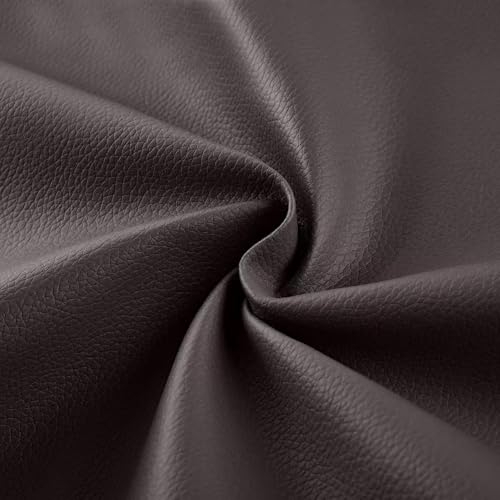 柔らかい人工合成皮革生地、300 x 137 cm人工皮革片、0.68 mm厚さのロール、エチレン軟包皮革材料、工芸品、リボン、DIY裁縫 に適している （コーヒー色）