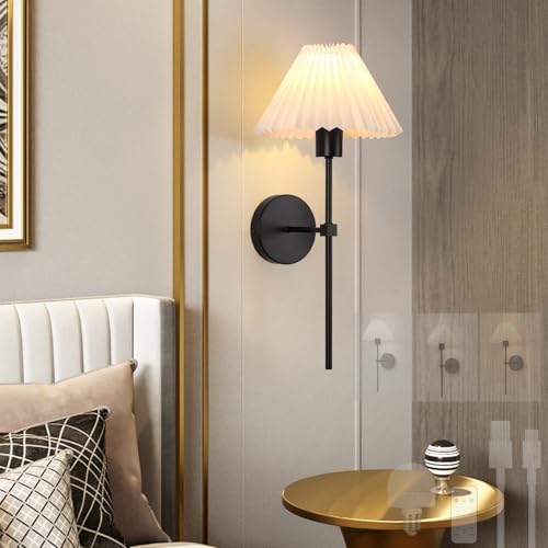 Lámpara de pared interior para escaleras y dormitorio con batería recargable USB negro
