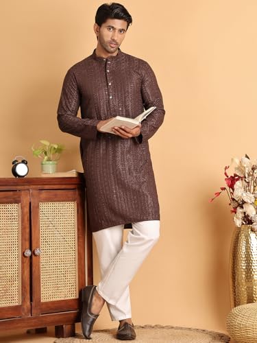 Image of Jompers Embroidered Straight Kurtas for Men