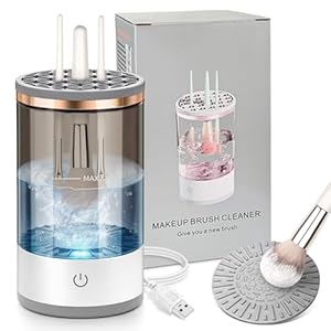 Electric Makeup Brush Cleaner, Quick Efficient Machine for Deep Cleaning All Types of Brushes, Portable Compact Design for Travel Home Use, for Makeup Lovers & Professionals