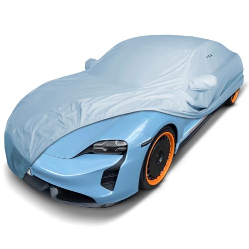 Image of iCarCover Premium Car Cover for 2020-2026 Porsche Taycan Heavy Duty Waterproof All-Weather Automobiles Custom Fit Indoor Outdoor UV Snow Protection Covers with Straps and Bag