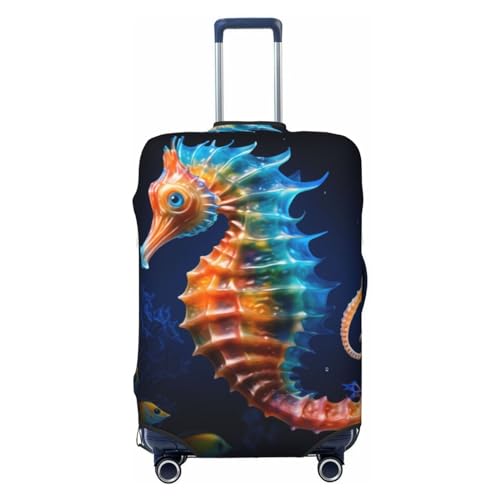 Yellow Fish Seahorse Travel Luggage Covers - Elasticity Suitcase Covers Protector for Luggage 18-32 Inch