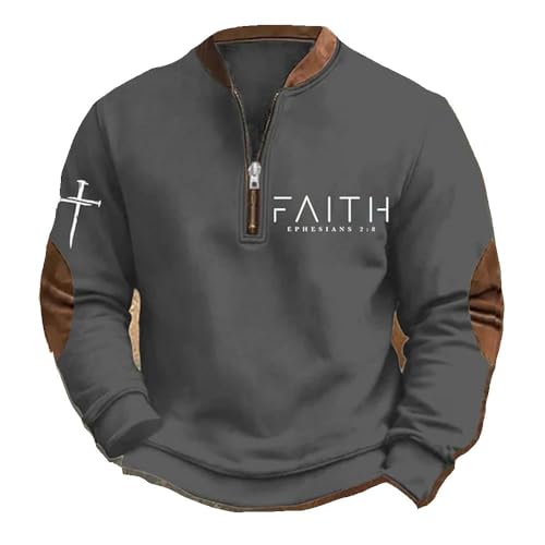 Faith Over Fear Hoodie Men's Faith Print Casual T-Shirt Faith Ephesians 2 8 Pullover