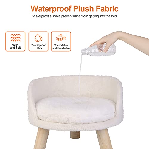 BingoPaw Elevated Pet Bed,Nordic Cat Stool with Cozy Pad Waterproof,Doggie Chair with Sturdy Wood Legs for Small Dog Kitten - Image 6