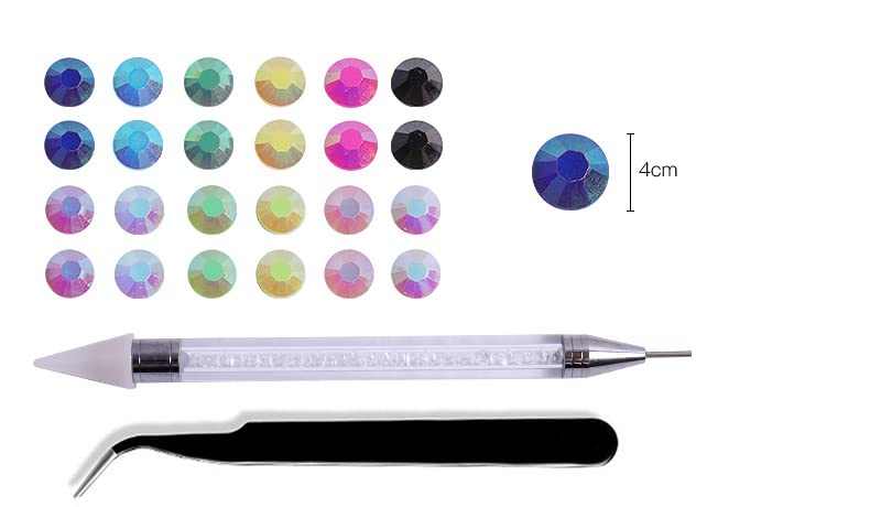 Miniatura 6 de LIUDAMAI Juego de cajas de diamantes de imitación de 0118in de 0157in con purpurina de resina no fija gemas acrílicas de cristal con parte trasera