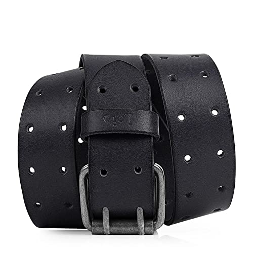 Lois - Cinturón Hombre Mujer Cuero Piel Genuina. Ancho de 40 mm. Talla Ajustable de Marca Talla Ajustable 501002, Negro