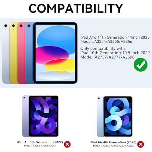 Image of GGQFGTOJ Keyboard Case for iPad 11th (A16) & 10th Generation,Magic Keyboard with 7 Colors Backlight,Multi-Touch Trackpad - Floating Cantilever Stand - Magnetic Case for iPad 11th Inch /10.9 Inch
