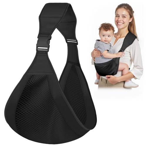 AOOWU Babytrage, Kleinkind Trage Seitlich,Verstellbare Ergonomisch Toddler Carrier, Babytrage Seitlich Baby Trage Für Neugeborene Bis 0-36 Monaten, Kleinkinder bis 25kg, Kleinkinder Tragegurt