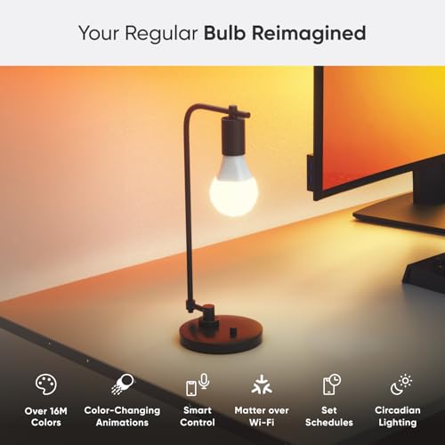 Nanoleaf E27 Smart LED Bulbs, RGB Colour-Changing WiFi Lights, Alexa/Google Home Compatible, 9W Dimmable Remote Control, 2700K-6500K, Matter & Bluetooth Sync, Hub Required, 2 Pack - Image 3