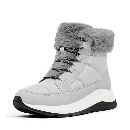 DREAM PAIRS Women's Winter Snow Boots, Faux Fur Waterproof Ankle Booties, Zaylee Ladies Comfortable Short Boots Outdoor,Size 7,Grey,SDSB2208W