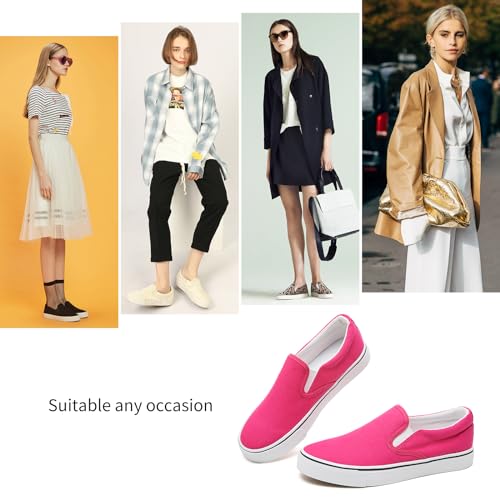 Image of Women's Canvas Slip On Sneakers Non Slip Loafers | low top non slip on walking breathable casual comfortable fashion tennis