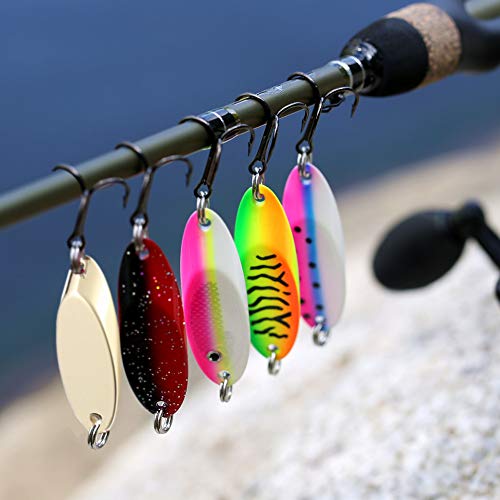 image for SUNMILE Fishing Spoons Lure with VMC Treble Hooks Casting Metal Fishin