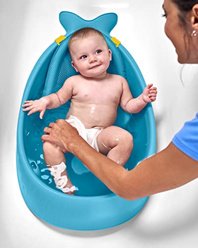 Skip Hop Baby Bath Tub, 3-Stage Smart Sling Tub, Moby, Blue (Pack of 2)