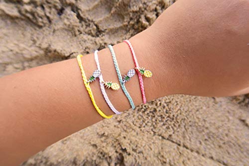 Pura Vida Silver or Gold Pineapple Enamel Charm Bracelet - Adjustable Band, 100% Waterproof2