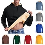 UHouse Hoodie Herren Baumwolle Warm Winter Kapuzenpullover Gefüttert Bequeme Hoody Männer Freizeit...