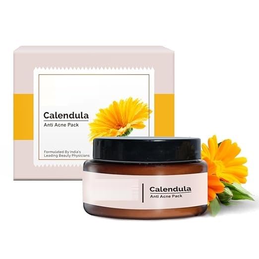 Anti Acne Mud Pack | Soothing Calendula, Super Mud Kaolin & Bentonite | Fights Acne, Blackheads & Scars | Physician Formulated | 50g