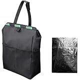 Auto Mülleimer Wasserdicht inkl. 50 Müllbeutel, Großer KFZ Abfalleimer (35x26x15cm) mit Klettverschluss, Auto Organizer Rücksitz mit 4 Netztaschen, Auslaufsicher aus Oxford-Gewebe (Schwarz/Grün)