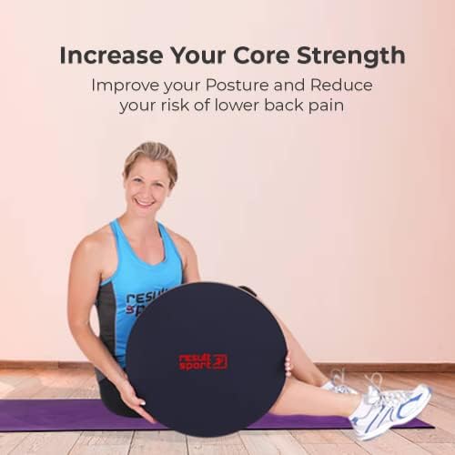 ResultSport Wooden Wobble/Balance Board with Anti-Slip PVC surface with A3 Colour Exerciser Poster - Rehabilitation, Balance Board, Treatment, Prevent Knee, Ankle Injuries, Improves Balance