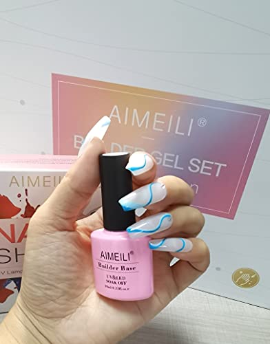 AIMEILI Builder Gel Nail Kit, 6 Colours 15ml Nail Extension Kit UV LED Nail Enhancement Gel Starter Kit with Slip… – Bild 7