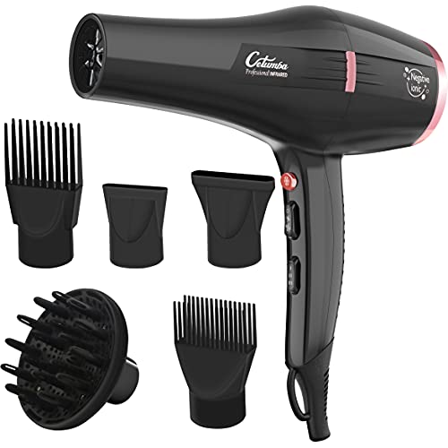 Infrared Hair Dryer Double Ions 1875W Professional Hair Dryer 2in1 with Diffuser Comb Attachment
