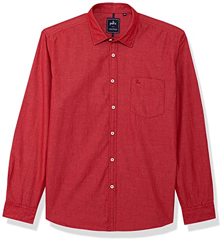 Image of Parx Men's Slim Shirt (XMSS09110-R6 Dark Red 44