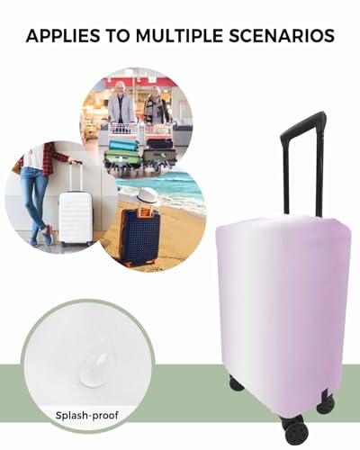 Ombre Lavender Purple Travel Luggage Cover, White Texture Anti-scratch Travel Suitcase Protector Covers, Washable Elastic Baggage Covers Fit 22-25 Inch Carry on Luggage4