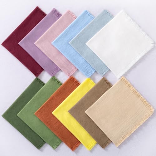 Servilletas de lino de algodón verde oliva 17x17 8